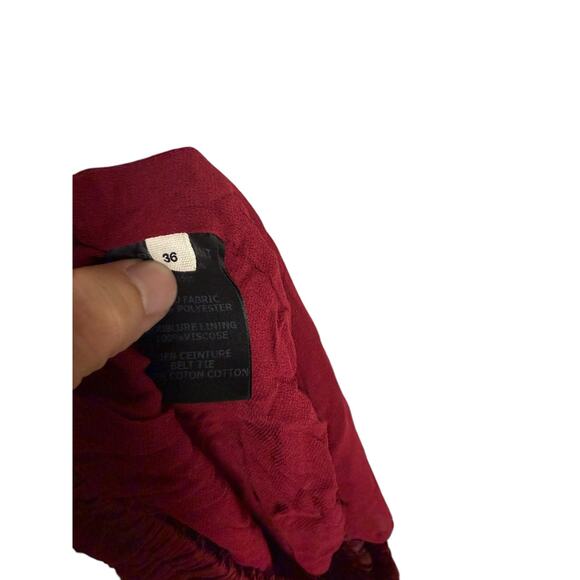Isabel Marant Etoile Berry Red Drawstring Mini Skirt Size S - Picture 8 of 10